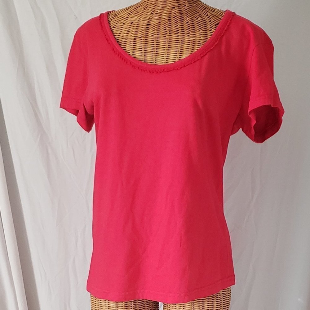 Ladies MICHAEL Short Sleeve Top in Red - M